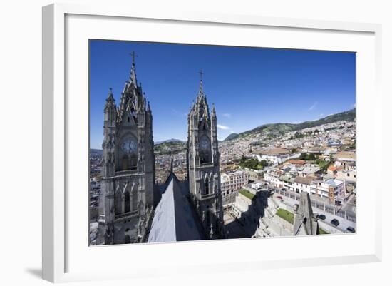 Basilica del Voto Nacional (Basilica of the National Vow), and city view, Quito, Ecuador-Peter Groenendijk-Framed Photographic Print