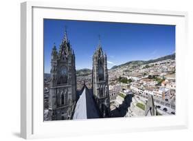 Basilica del Voto Nacional (Basilica of the National Vow), and city view, Quito, Ecuador-Peter Groenendijk-Framed Photographic Print