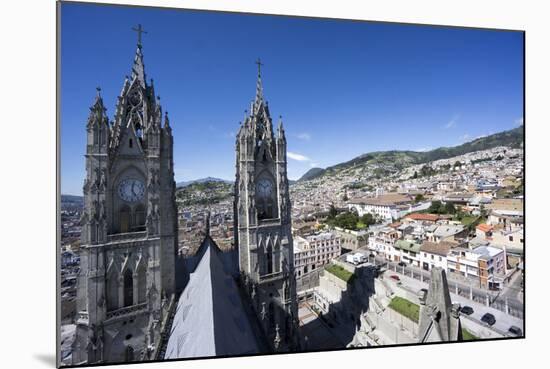 Basilica del Voto Nacional (Basilica of the National Vow), and city view, Quito, Ecuador-Peter Groenendijk-Mounted Photographic Print