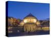 Basilica in Naples at blue hour-enricocacciafotografie-Stretched Canvas