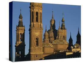 Basilica of Nuestra Senora Del Pilar at Sunset, Zaragoza, Aragon, Spain-Tomlinson Ruth-Stretched Canvas