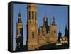 Basilica of Nuestra Senora Del Pilar at Sunset, Zaragoza, Aragon, Spain-Tomlinson Ruth-Framed Stretched Canvas