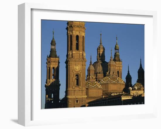 Basilica of Nuestra Senora Del Pilar at Sunset, Zaragoza, Aragon, Spain-Tomlinson Ruth-Framed Photographic Print