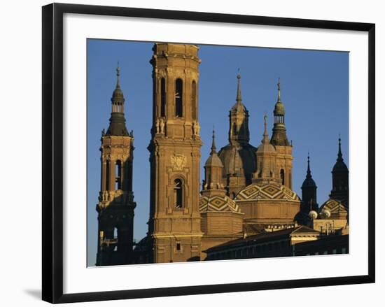 Basilica of Nuestra Senora Del Pilar at Sunset, Zaragoza, Aragon, Spain-Tomlinson Ruth-Framed Photographic Print