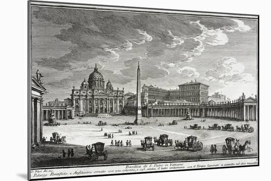 Basilica of Saint Peter's, Vatican, c.1753-Giuseppe Vasi-Mounted Giclee Print