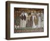 Basilica of San Vitale, Presbytery with Mosaic of Emperor Justinian, 6th c. Ravenna, Italy.-null-Framed Art Print