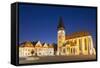 Basilica of St. Egidius in Radnicne Square at Dusk-Ian Trower-Framed Stretched Canvas