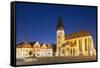 Basilica of St. Egidius in Radnicne Square at Dusk-Ian Trower-Framed Stretched Canvas