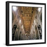 Basilica of St. John Lateran, Rome, with 17th c. interior architecture by Borromini, Italy-Borromini-Framed Art Print