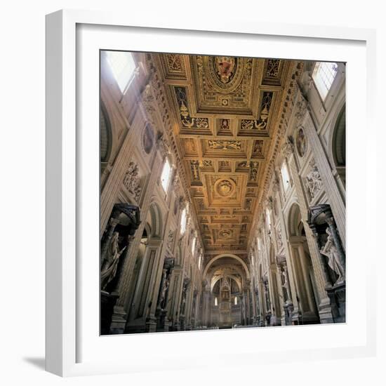 Basilica of St. John Lateran, Rome, with 17th c. interior architecture by Borromini, Italy-Borromini-Framed Art Print