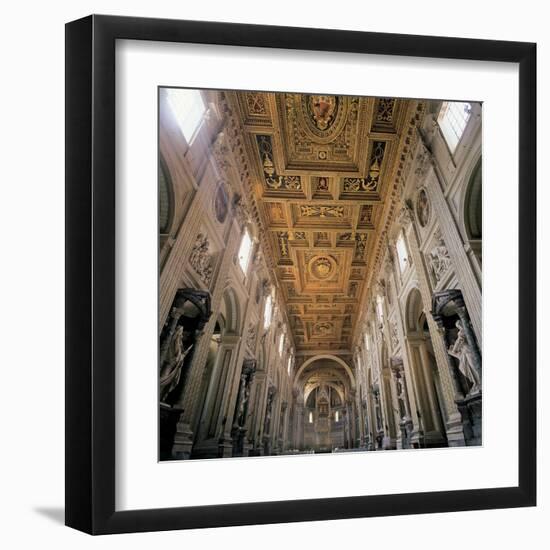 Basilica of St. John Lateran, Rome, with 17th c. interior architecture by Borromini, Italy-Borromini-Framed Art Print