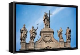 Basilica of St. John Lateran, Rome, with 17th c. Statues and architecture by Borromini, Italy-Borromini-Framed Stretched Canvas