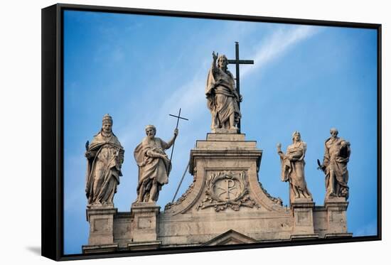 Basilica of St. John Lateran, Rome, with 17th c. Statues and architecture by Borromini, Italy-Borromini-Framed Stretched Canvas