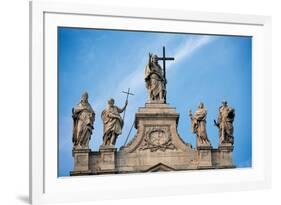 Basilica of St. John Lateran, Rome, with 17th c. Statues and architecture by Borromini, Italy-Borromini-Framed Premium Giclee Print