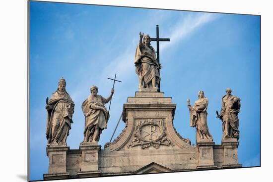 Basilica of St. John Lateran, Rome, with 17th c. Statues and architecture by Borromini, Italy-Borromini-Mounted Premium Giclee Print