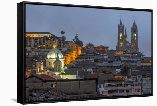 Basilica of the National Vow at Night-Gabrielle and Michael Therin-Weise-Framed Stretched Canvas