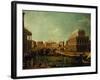 Basilica of Vicenza and the Rialto Bridge-Canaletto-Framed Giclee Print