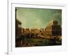 Basilica of Vicenza and the Rialto Bridge-Canaletto-Framed Giclee Print