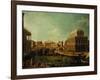 Basilica of Vicenza and the Rialto Bridge-Canaletto-Framed Giclee Print