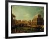 Basilica of Vicenza and the Rialto Bridge-Canaletto-Framed Giclee Print