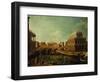 Basilica of Vicenza and the Rialto Bridge-Canaletto-Framed Giclee Print