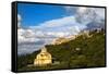 Basilica San Biagio Stands on the Hillside below the Hillside Town of Montepuciano-null-Framed Stretched Canvas