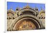 Basilica San Marco golden exterior mosaics in late afternoon sun in winter, Venice, UNESCO World He-Eleanor Scriven-Framed Photographic Print