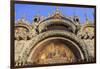 Basilica San Marco golden exterior mosaics in late afternoon sun in winter, Venice, UNESCO World He-Eleanor Scriven-Framed Photographic Print