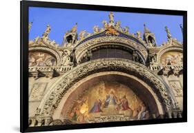 Basilica San Marco golden exterior mosaics in late afternoon sun in winter, Venice, UNESCO World He-Eleanor Scriven-Framed Photographic Print