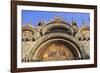 Basilica San Marco golden exterior mosaics in late afternoon sun in winter, Venice, UNESCO World He-Eleanor Scriven-Framed Photographic Print