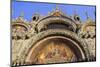 Basilica San Marco golden exterior mosaics in late afternoon sun in winter, Venice, UNESCO World He-Eleanor Scriven-Mounted Photographic Print