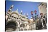 Basilica San Marcoand street lamp, Venice, Veneto, Italy-Russ Bishop-Stretched Canvas