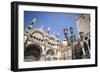 Basilica San Marcoand street lamp, Venice, Veneto, Italy-Russ Bishop-Framed Photographic Print