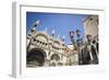 Basilica San Marcoand street lamp, Venice, Veneto, Italy-Russ Bishop-Framed Photographic Print