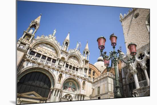 Basilica San Marcoand street lamp, Venice, Veneto, Italy-Russ Bishop-Mounted Photographic Print