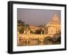 Basilica San Pietro and Ponte Sant Angelo, The Vatican, Rome, Italy-Walter Bibikow-Framed Photographic Print