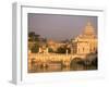 Basilica San Pietro and Ponte Sant Angelo, The Vatican, Rome, Italy-Walter Bibikow-Framed Photographic Print