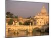 Basilica San Pietro and Ponte Sant Angelo, The Vatican, Rome, Italy-Walter Bibikow-Mounted Photographic Print