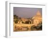 Basilica San Pietro and Ponte Sant Angelo, The Vatican, Rome, Italy-Walter Bibikow-Framed Photographic Print