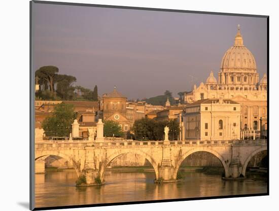 Basilica San Pietro and Ponte Sant Angelo, The Vatican, Rome, Italy-Walter Bibikow-Mounted Photographic Print
