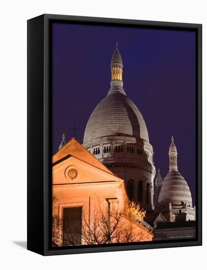 Basilique du Sacre Coeur, Place du Tertre, Montmartre, Paris, France-Walter Bibikow-Framed Stretched Canvas