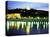 Basilique Notre Dame De Fourviere, Tour Mettalique, River Saone, Lyon, Rhone, France-David Hughes-Stretched Canvas