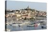 Basilique Notre-Dame De La Garde, Old Port of Marseille Harbour (Vieux Port), Marseille-Chris Hepburn-Stretched Canvas