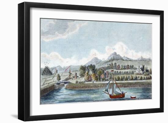 Basin of the Caledonian Ship Canal at Muirtown Near Inverness, Scotland, 1822-null-Framed Giclee Print