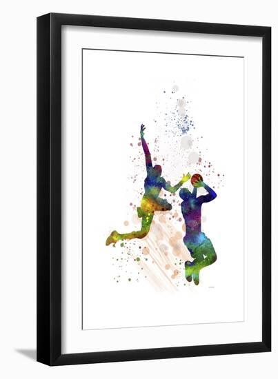 Basket Ball Player 1-Marlene Watson-Framed Premium Giclee Print