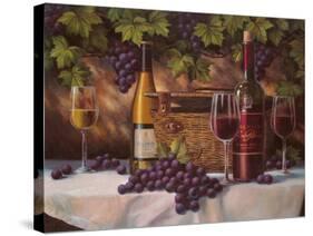 Basket, Bottles & Grapes-Unknown Chiu-Stretched Canvas