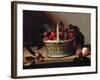 Basket of Blackberries and Raspberries (Oil on Canvas)-Louise Moillon-Framed Giclee Print