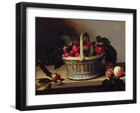 Basket of Blackberries and Raspberries (Oil on Canvas)-Louise Moillon-Framed Giclee Print