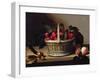 Basket of Blackberries and Raspberries (Oil on Canvas)-Louise Moillon-Framed Giclee Print