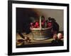 Basket of Blackberries and Raspberries (Oil on Canvas)-Louise Moillon-Framed Giclee Print